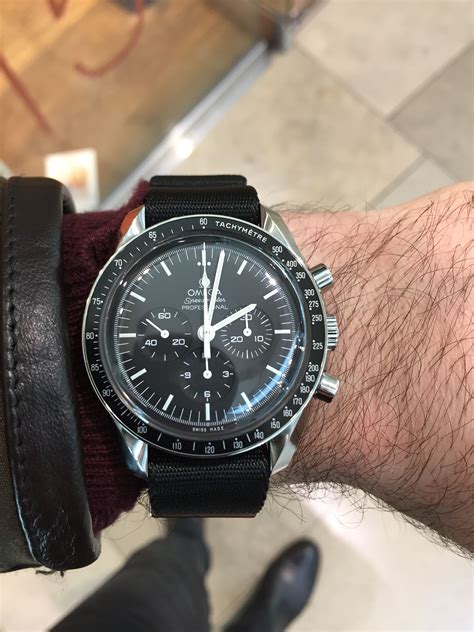 omega speedmaster nato|omega speedmaster reduced nato strap.